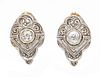 Art Deco old-cut diamond stud earrings GG/WG 585/000 each with one old-cut diamond 0.08 ct W/PI,