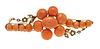 Coral river bead brooch RG 333/000 with coral beads 8 - 2,5 mm and river beads, needle gold