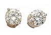 Brilliant solitaire ear studs WG 750/000 with 2 brilliant-cut diamonds, total 2.65 ct Crystal -