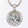 Gorgeous Contemporary Sterling Silver Blue Topaz Necklace
