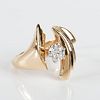 14k Gold Brilliant Cut Diamond Ring, .60ct