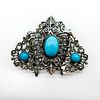 2pc Sterling Decorative Beaded Clasp