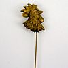 Vintage Brass Hat Pin, Rooster