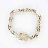 Tiffany & Co Makers Wide Chain Bracelet 18K Gold & Silver