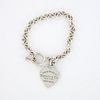 Tiffany & Co Sterling Silver Heart Shaped Tag Charm Bracelet