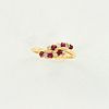 Red Ruby and Diamond Ring, 14K