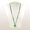 Baccarat 18K Gold Emerald Green Crystal Necklace, Hortensia