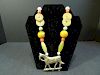 CHINESE TRIBAL BEADS AMBER TURQUOISE NECKLACE