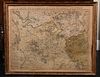 Engraved Map of Paris, France, Circa 1716