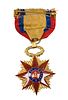 14 Karat Gold and Enameled Medal Deus Et Libertas with Eagle