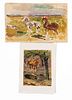 Focke, Wilhelm H. 1878 - Bremen - 1974. two gouaches/paper, unsigned, 1) two horses on the
