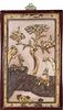 Large carving ''Roebuck under the Paulownia tree'', China, probably Jiangsu, Qing dynasty(1644-1911), 19th c., gold and red lacquer colored wood carvi