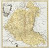 Historical map of Delmenhorst and Oldenburg, 18th century, ''Comitatuum Oldenburg et Delmenhorst pro recentissimo Statu uti est Sub Regno Potentisimi 