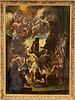 Italian Old Master 1st half 18th century, multi-figure biblical scene. Rare depiction of Christ with three sinners at the scourging column, watched by
