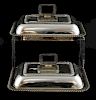 Pair of silver plated entree dishes and covers, 27cm x 20cm,