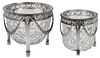 Two Continental Silver Plate and Glass Bowls
