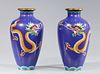 Pair of Chinese Cloisonné Enamel Vases