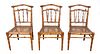 Group of Three Carved Bamboo Style Chairs