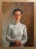PORTRAIT OF A LADY IN WHITE OIL PAINTING
