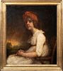PORTRAIT OF A YOUNG MRS ROBERT E SMYTH OIL PAINTING