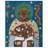 RAFAEL VALLEJO MUÑIZ, El universo de Quetzalcóatl, Firmado y fechado México D.F. 9-VIII-1995 frente y reverso, Acrílico/tela, 100x80cm