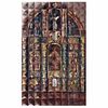 CARMEN PARRA, Altar a la virgen del Rosario en Tlalpan, Firmado, Acrílico y hoja de oro sobre madera, 120 x 74.5 x 6 cm, Constancia