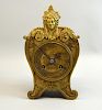 Brass French officer's clock with twin train movement,  17cm