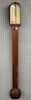19th century stick barometer in stained rosewood case  with ivorine dial 93cm high