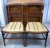 Set of three Warring and Gillows mahogany single chairs with padded seats