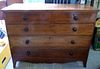 19th century mahogany chest of two short and three long drawers, 100cm x 127cm