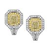 GIA 6.04ct Fancy Light Yellow Diamond Earrings
