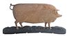 An Exceptional American Folk Art Carved and Painted Pig Trade Sign 