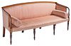 Exceptional American Federal Flame Birch and Birdseye Maple Sofa