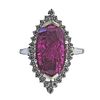 Certified 5.84ct Mozambique Ruby Diamond Platinum Ring