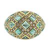 18k Gold Diamond Emerald Dome Ring