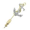 18k Gold Diamond Anchor Stick Pin
