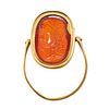 Antique 14k Gold Carnelian Intaglio Flip Top Ring