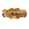 Tiffany &amp; Co Schlumberger 18k Gold 3 Row Rope X Band Ring