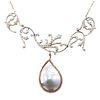 Antique Victorian 9k Gold Enamel Pearl Necklace