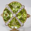 VICTORIAN PERIDOT AND DIAMOND CLUSTER RING