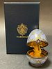 A Faberge Imperial Sterling & Limoges Porcelain Swan Egg, Numbered & Boxed