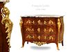 19th C. French Francois Linke Figural Gilt Bronze Mounted Commode Cabinet