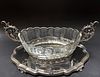 19th C. German Figural 800 Silver & Baccarat Crystal Centerpiece On Plateau