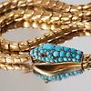 IMPRESSIVE VICTORIAN TURQUOISE AND GARNET SNAKE NECKLACE