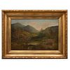 JAMES WALLACE (Inglaterra, 1872, 1911). Paisaje montañoso. Óleo sobre tela. Firmado (erosión en el área). Enmarcado. Detalles de conser