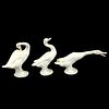 Three Lladro Porcelain Geese Figurines