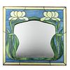 Vintage Art Nouveau Style Leaded Glass Mirror