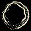Vintage Black & White Pearl Bead Necklace