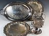 LOT OF SILVERPLATE TRAYS