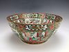 LARGE CHINESE EXPORT ROSE MEDALLION PUNCH BOWL